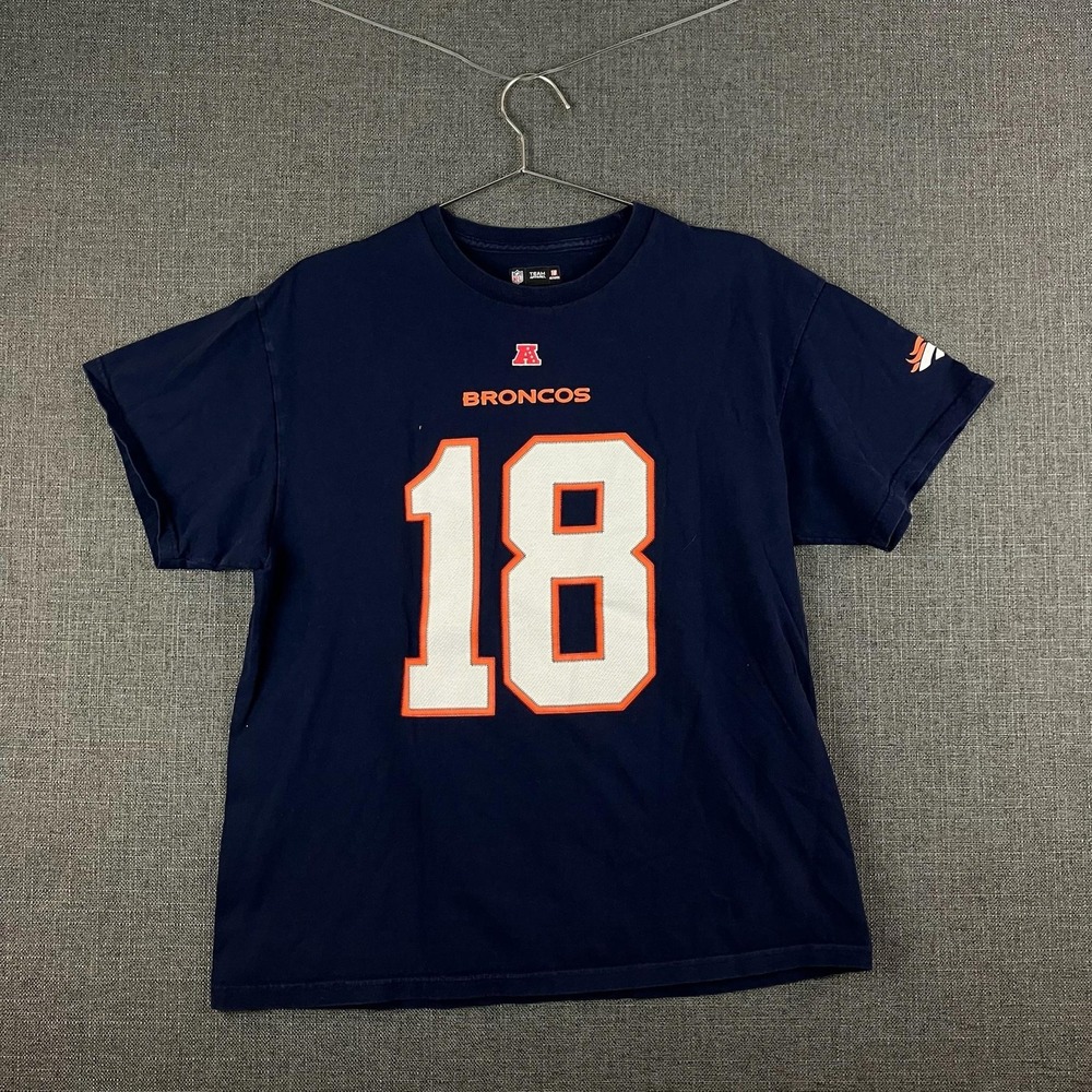 Denver Broncos Shirt Mens‎ Large NFL Football Peyton Manning 18 Team Apparel Tee